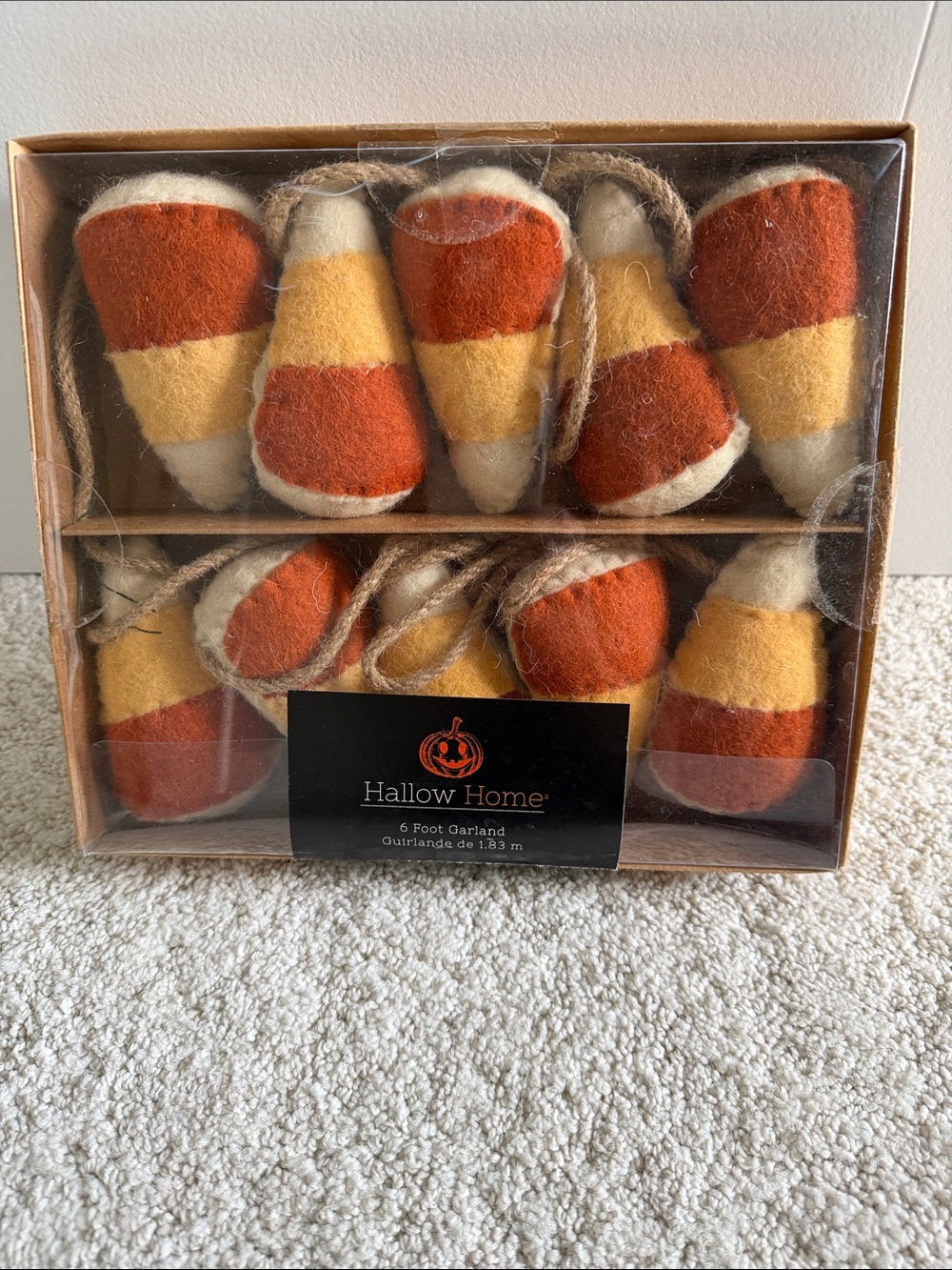 Candy Corn Felt Garland — Orange, Yellow & Cream